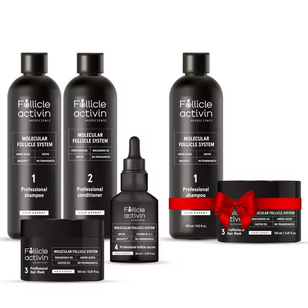 Follicle activin - das Set für neues Haarwachstum und beschleunigtes Haarwachstum + Zusätzliches Geschenk-set