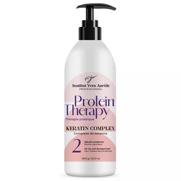 Dreifach starke Proteintherapie für das Haar: Shampoo (1000 g), Conditioner (1000 g) und Feuchtigkeitsspender (1000 g) + Glättungsbürste als Geschenk